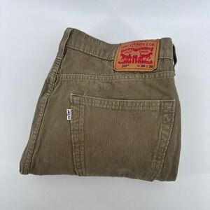 Levi Strauss 502 Corduroy Pants Mens 36x30 Brown Regular Taper Cord Trousers